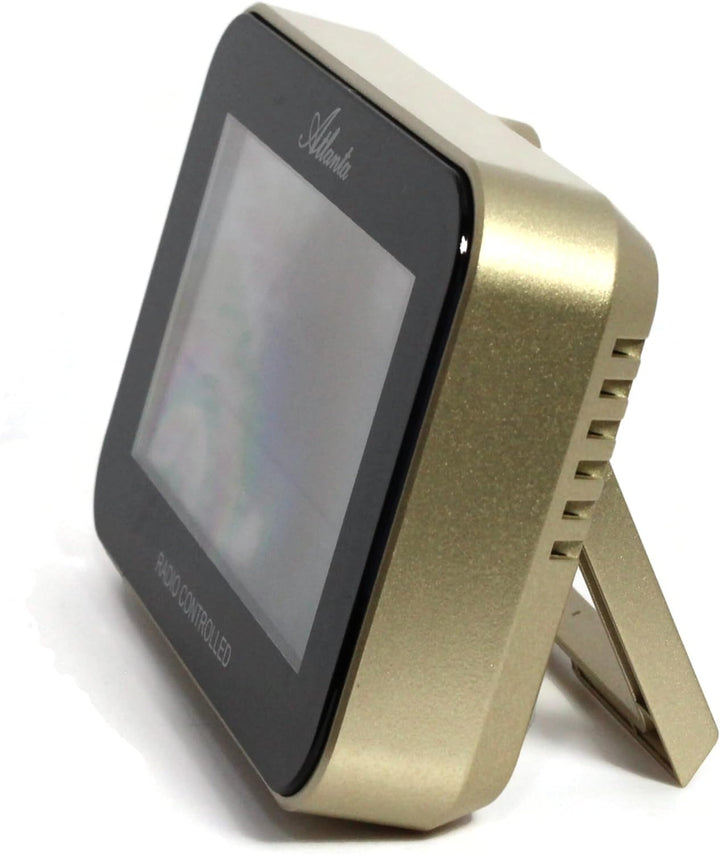 Atlanta Funkwecker Digital LCD Anzeige Alarm Snooze Licht Datum Temperatur - 1802/9 Gold