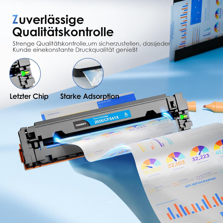 NOGIVY 203X 203A Toner Kompatibel für HP 203X 203A CF540X für Color Laserjet Pro MFP M281fdw M281fdn