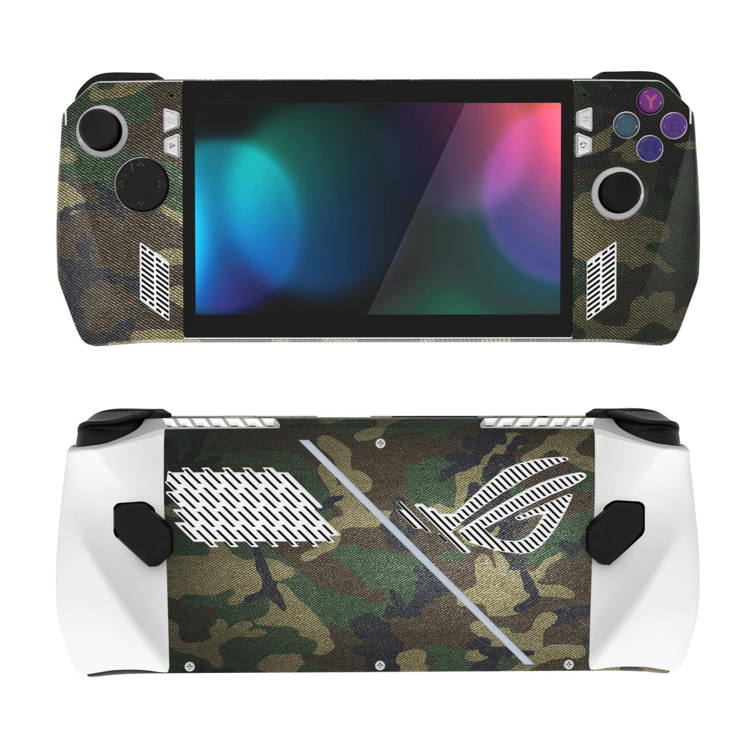 PlayVital 2 Set Skin Sticker für ROG Ally Handheld Konsole, individuelle Aufkleber aus Vinyl-Armeegr