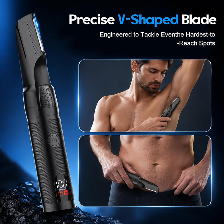 Intimrasierer Mann, 6-IN-1 Rasierer Herren Intimbereich Wasserdicht, Nass-Trocken Körperrasierer Her