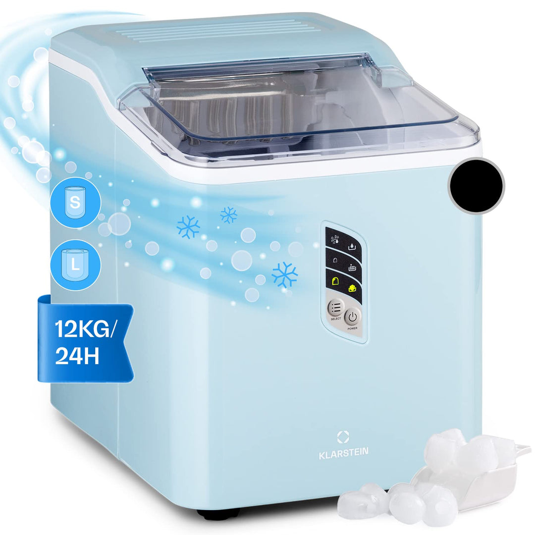 Klarstein Eiswürfelmaschine Klein, Schneller Ice Cube Maker, Eiswürfelbereiter Selbstreinigend, Eisw
