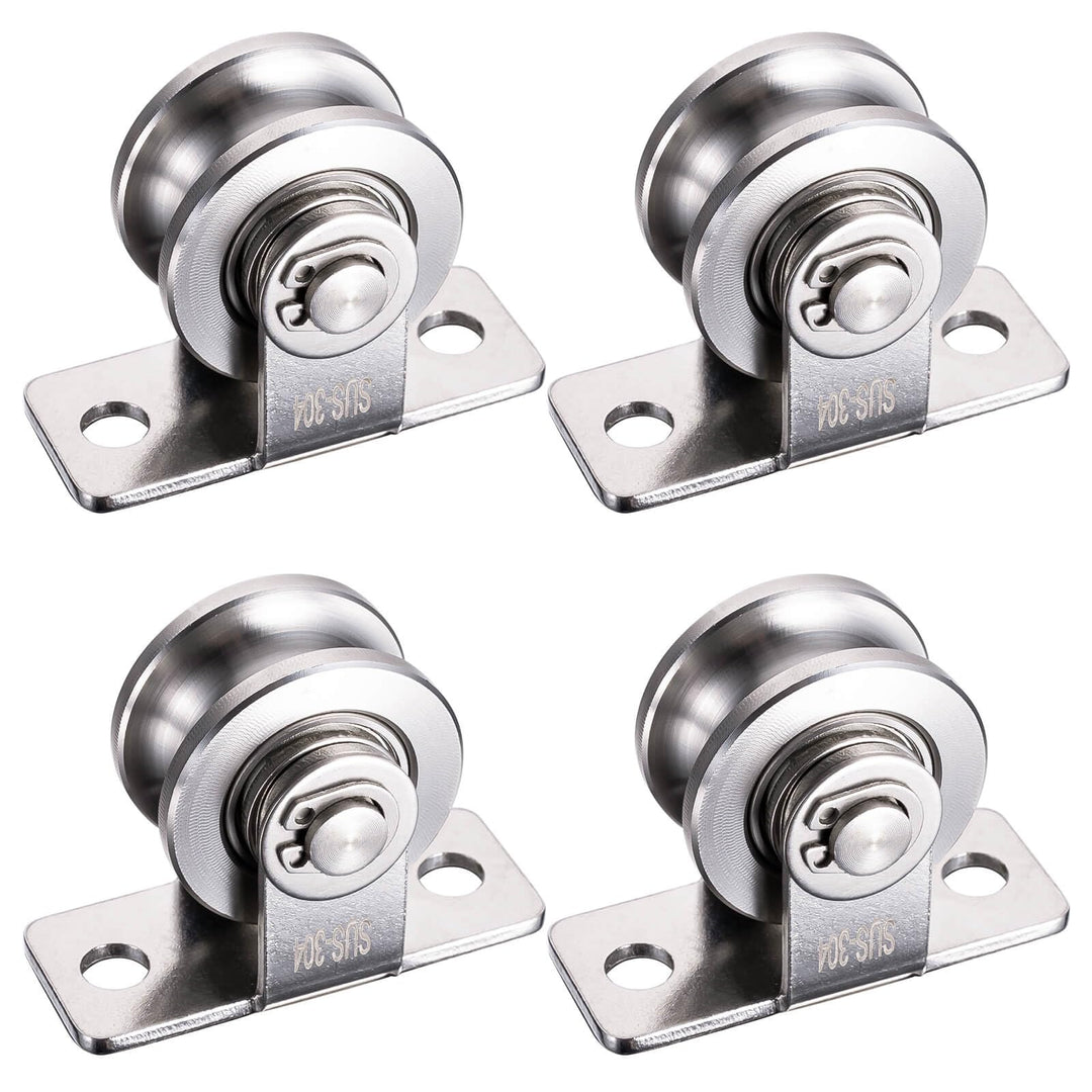 30mm Umlenkrolle Stahlseil, Umlenkrollen für Seile, Seilrolle mit 2 Kugellager | 4 Stück 4 30mm-2K,