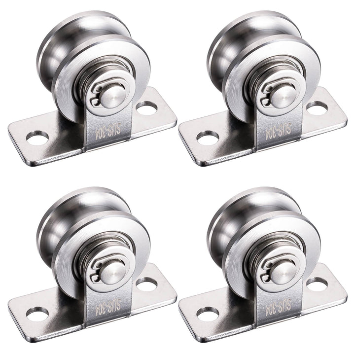 30mm Umlenkrolle Stahlseil, Umlenkrollen für Seile, Seilrolle mit 2 Kugellager | 4 Stück 4 30mm-2K,