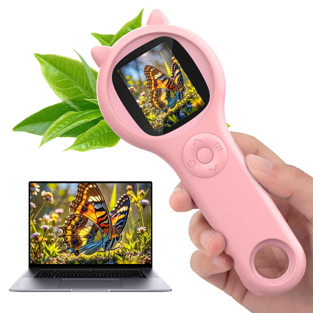 BOSONER Handy Mikroskop für Kinder Handheld Microscope, 2,0" IPS-Bildschirm 500X Digitales Mikroskop
