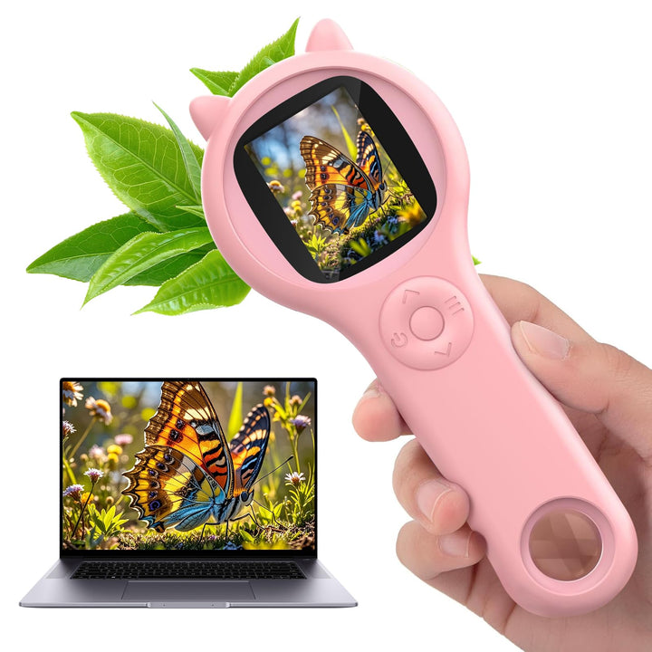 BOSONER Handy Mikroskop für Kinder Handheld Microscope, 2,0" IPS-Bildschirm 500X Digitales Mikroskop