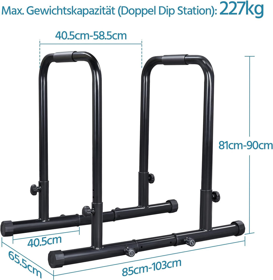 Yaheetech Dip Barren Fitness Dip Station Parallettes Gymnastik Calisthenics Equipment mit Steckverbi