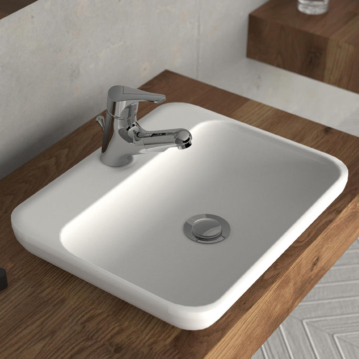 ATTICA 22150 Waschtischarmatur Bad, Wasserhahn mit Haarbrause, Badarmatur mit ausziehbarer Brause zu