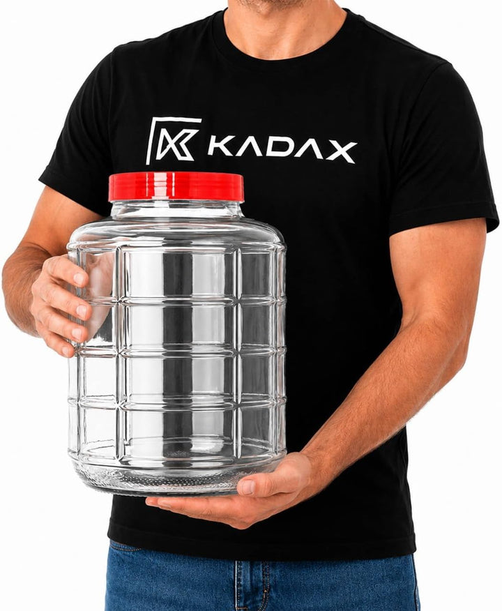 KADAX Gärballon, Glasballon mit Deckel aus Kunststoff, Weinballon, Glasgärballon, universelles Glas,