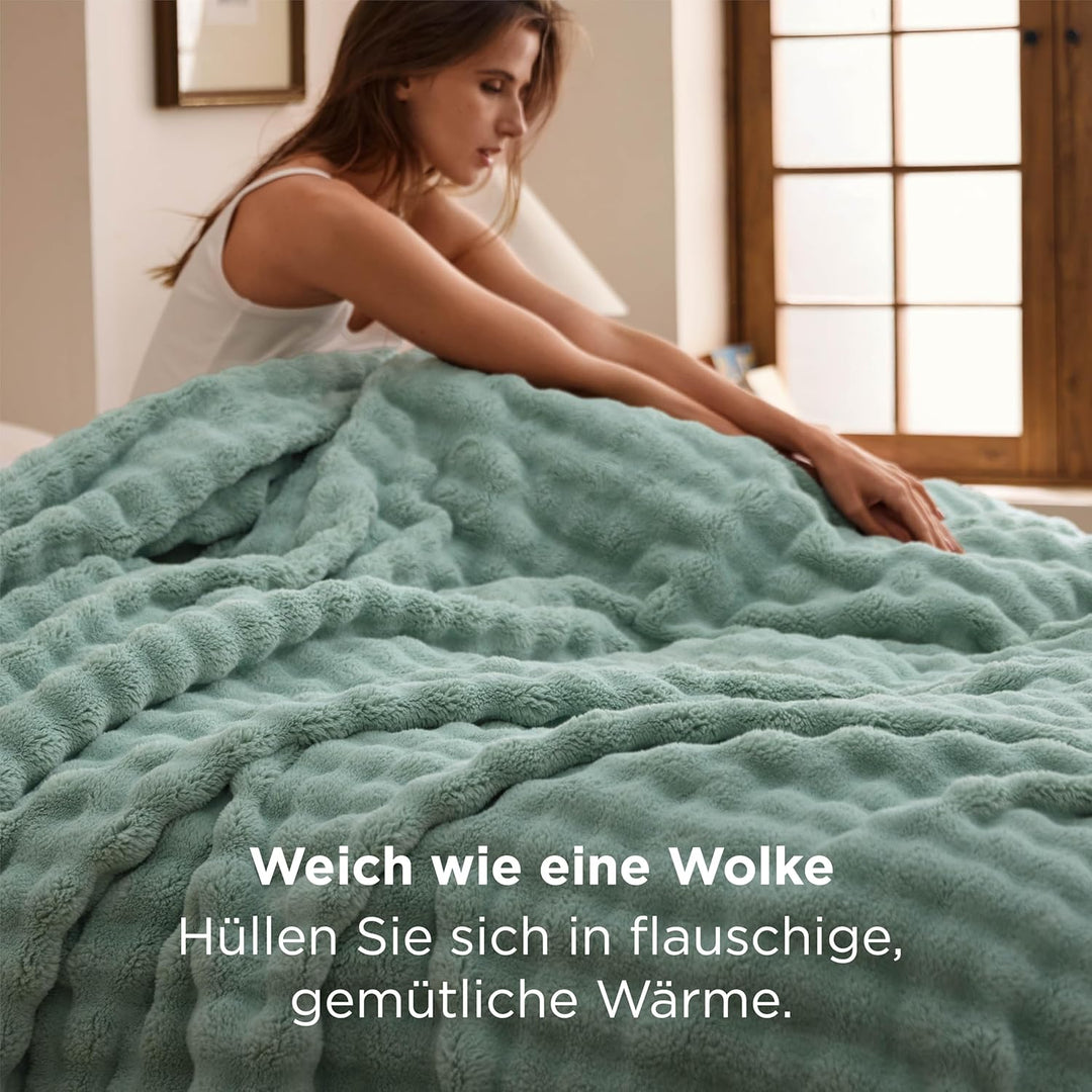 BEDSURE Bubble Decke - Kuscheldecke Flauschig, Sofadecke, Wolldecke & Fleecedecke, Weiche Warme Deck