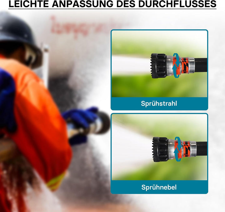 C Mehrzweckstrahlrohr für THW & Feuerwehr, C Kupplung mit stufenloser Sprühstrahlverstellung