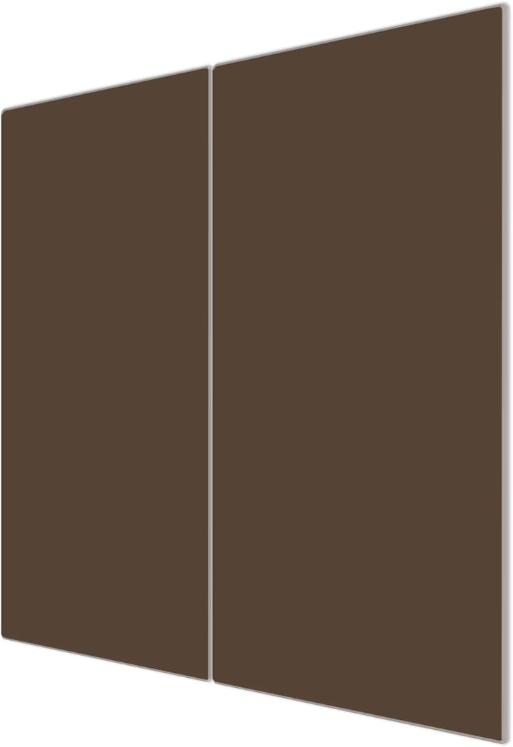 banjado® Herdabdeckplatte Glas 2-teilig je 30x52 cm/Schneidebrett Herdabdeckung mit Motiv Schokobrau