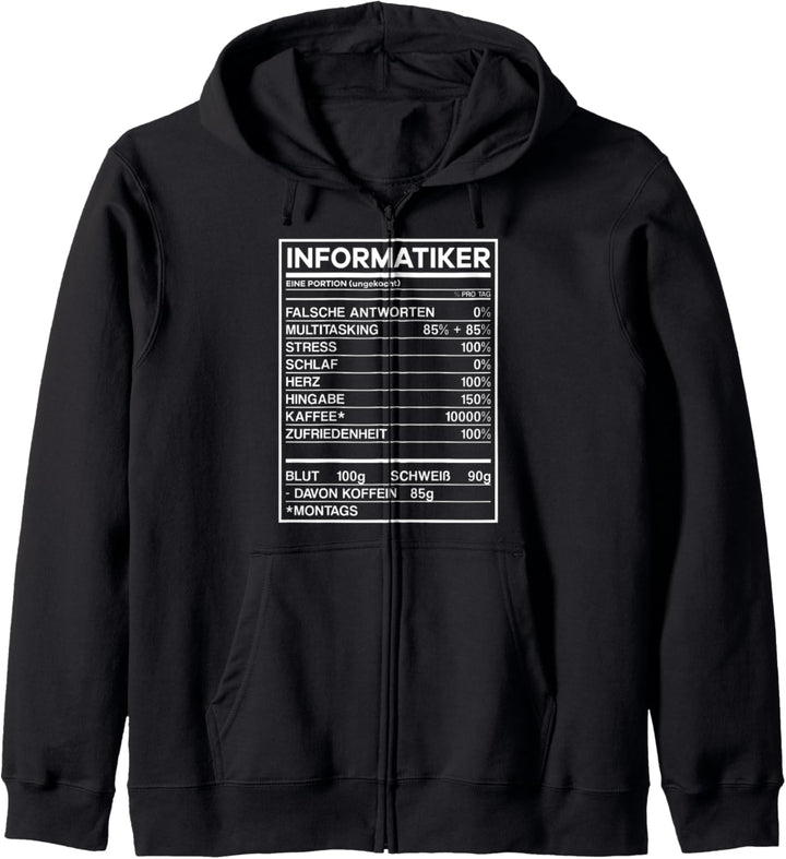 Eine Portion Informatiker Beruf Informatik Job PC Geschenk Kapuzenjacke