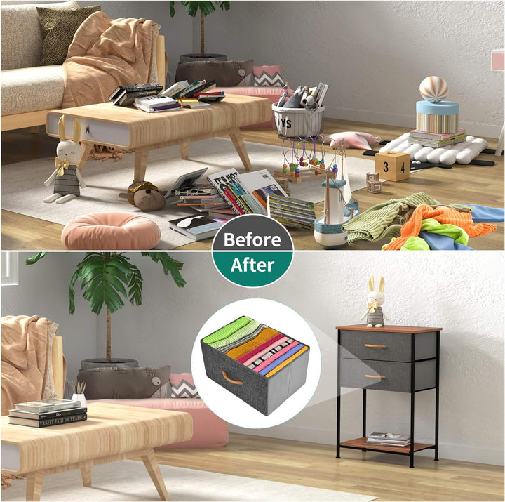 YITAHOME Kommode mit Schubladen, Schrank mit 2 Schubladen aus Stoff, Aufbewahrungskommode Industrial