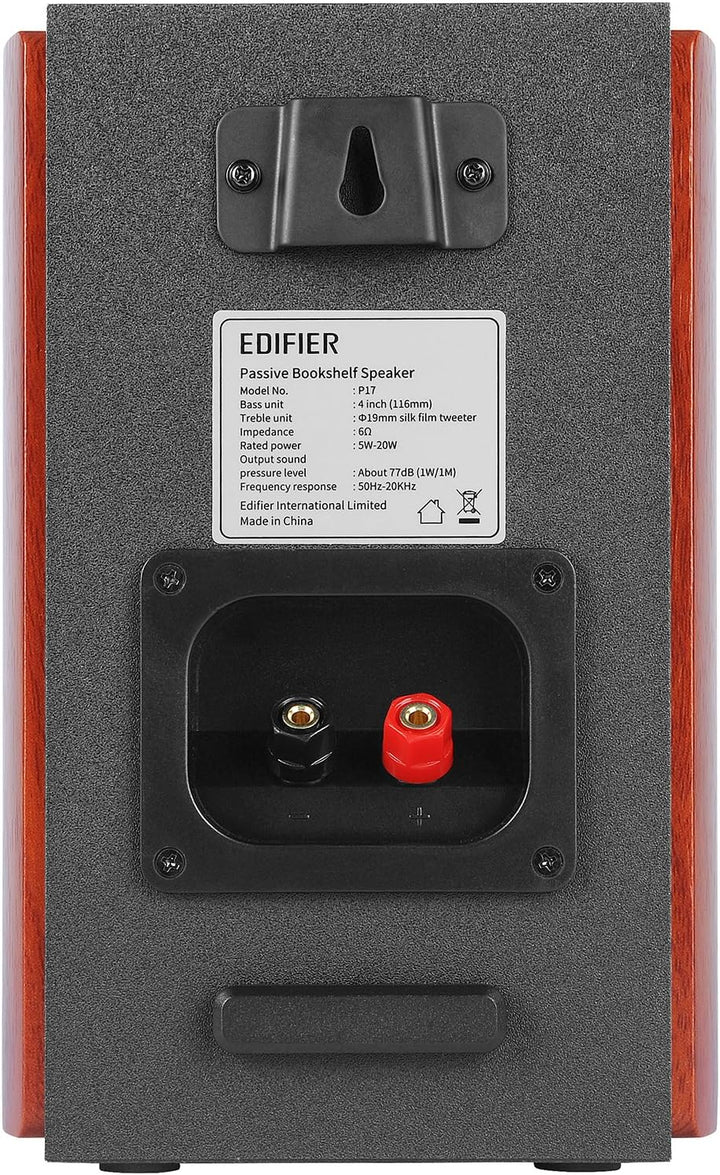 Edifier P17 Passive Regallautsprecher Paar 2-Wege-Lautsprecher mit eingebauter Wandhalterung, Perfek