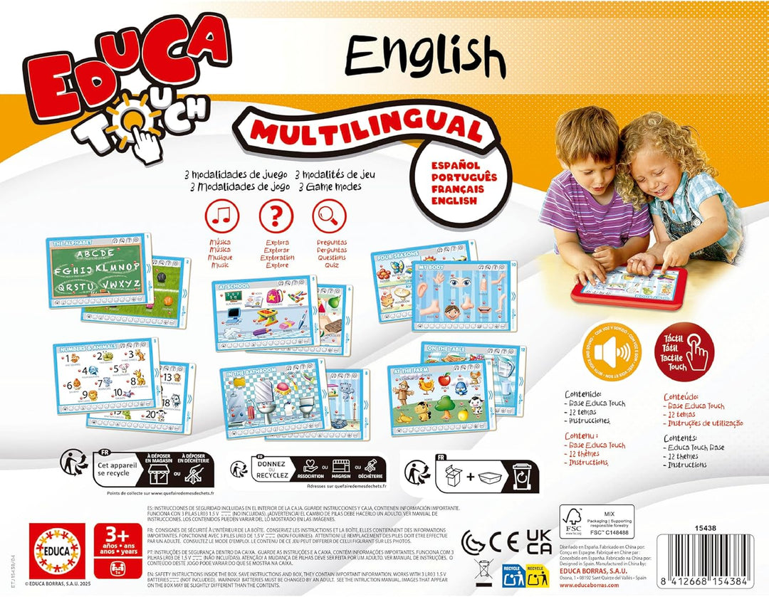 Educa Touch Junior Lernspiel für Kinder, Mehrfarbig (15438) Englisch, Englisch
