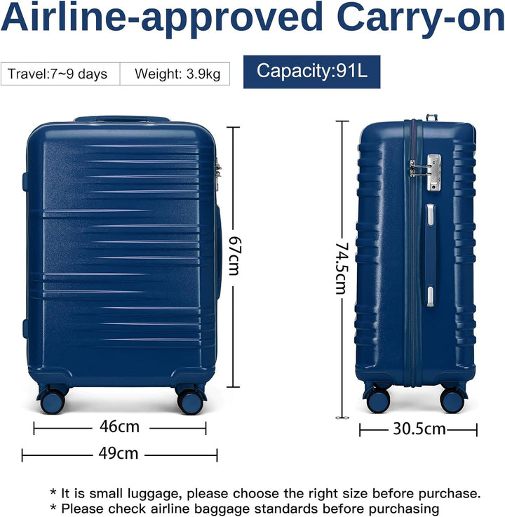 British Traveller Handgepäck Koffer Gross Reisekoffer Gross Hartschalenkoffer 74.5 * 49 * 30.5cm mit