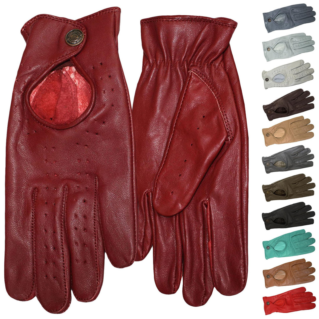 German Wear Unisex Driving Autofahrer-Handschuhe Lederhandschuhe 10=XL Weinrot, 10=XL Weinrot
