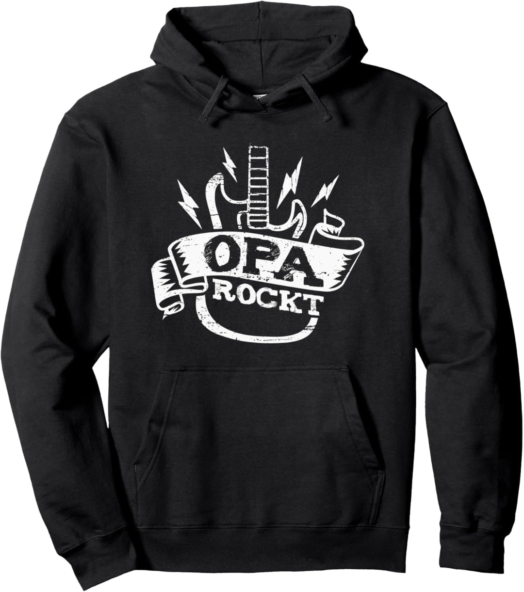 Opa Rockt Gitarre Hardrock Musik Gitarristen Pullover Hoodie