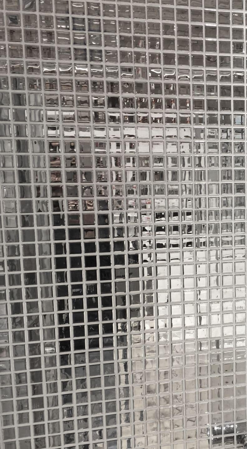 Mosaik Quadrat Crystal uni silber Glasmosaik Transluzent Transparent 3D Fliesenspiegel, Mosaikstein