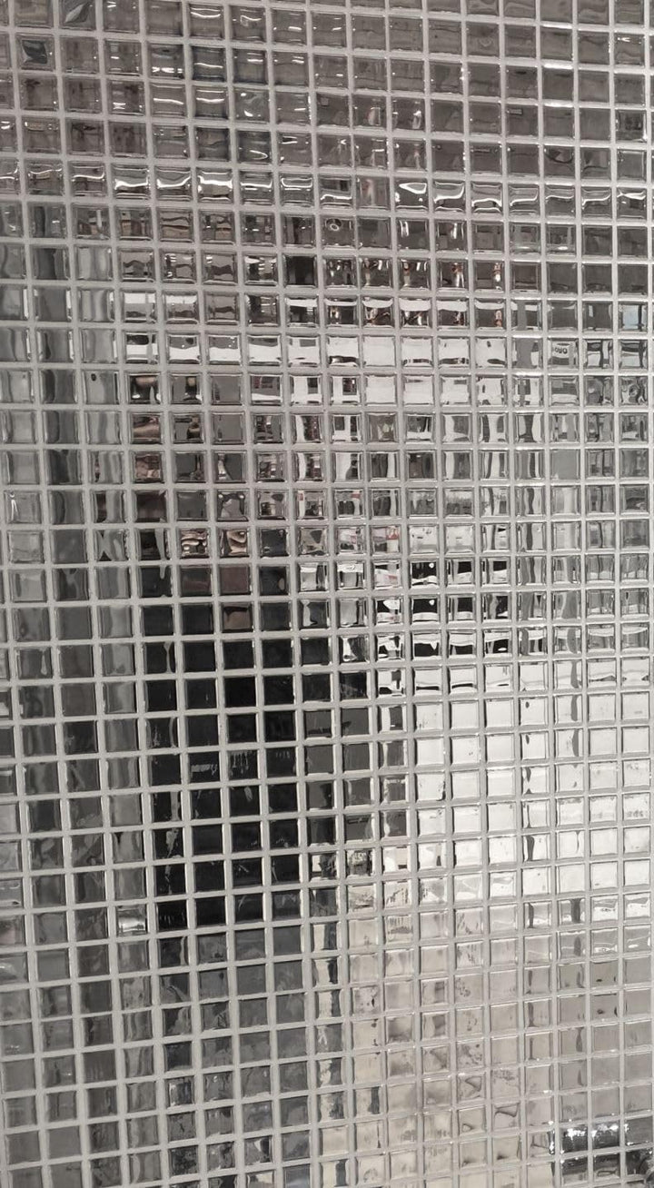 Mosaik Quadrat Crystal uni silber Glasmosaik Transluzent Transparent 3D Fliesenspiegel, Mosaikstein