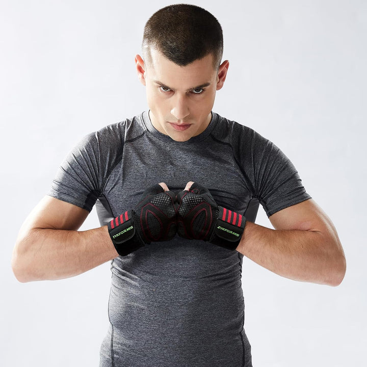 Fitness Handschuhe, Trainingshandschuhe mit Handgelenk Unterstützung für Damen und Herren, rutschfes