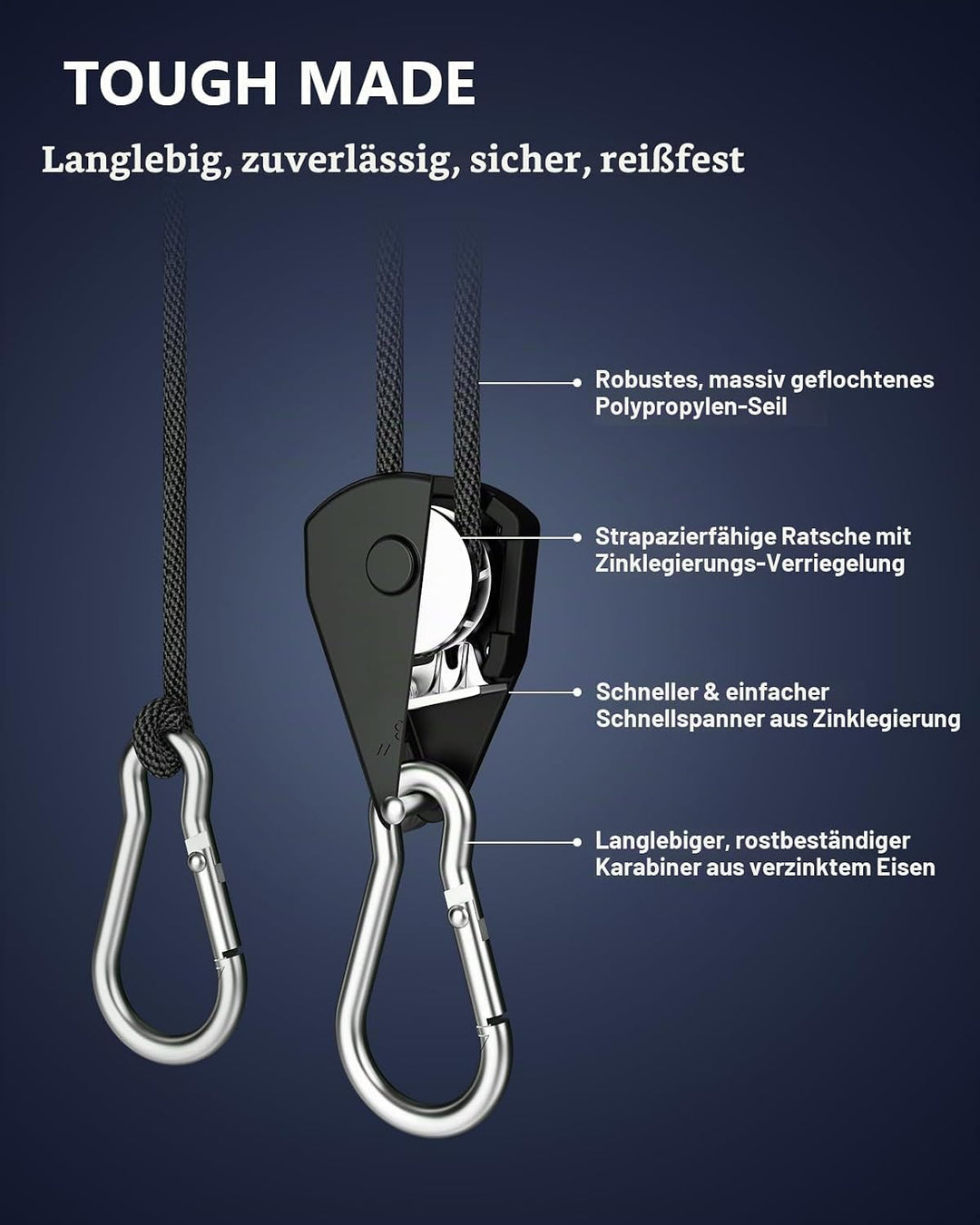 VIPARSPECTRA Verstellbar Seilspanner 12 Stück, Robust Spanngurte mit Ratsche Haken Verstellbar, 1/8"