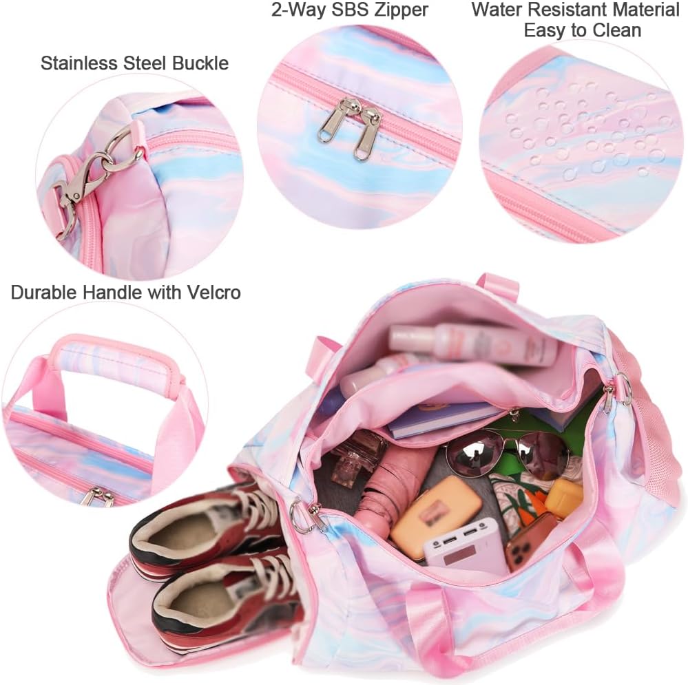 Mädchen Sporttasche Reise Duffel Mädchen Reisetasche Kinder Tanztasche Reisetasche Trainingstasche D