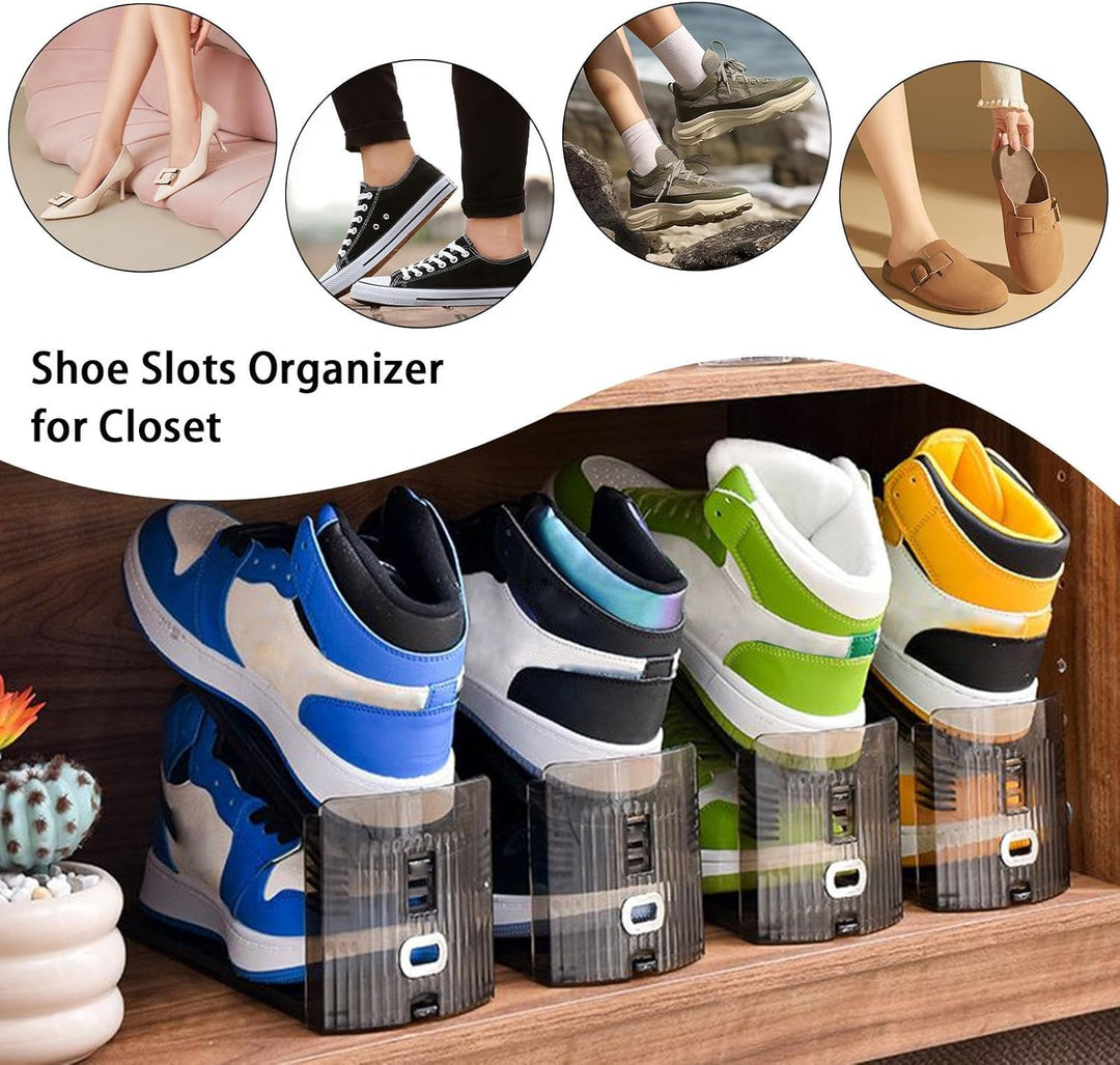 Schuh-Platzsparer, Schuhstapel, 6-teilig, doppellagig, rutschfest, höhenverstellbar, stapelbar, Behä