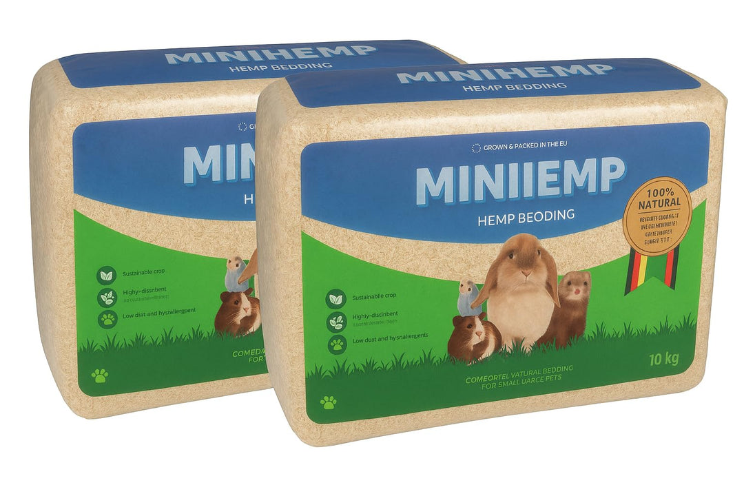 200 l, Einstreu für Kleintiere (HempFlax Mini Hemp 20 kg), Natürliches Hanf-Einstreu und Nistmateria