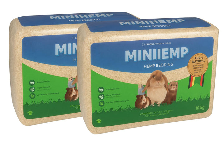 200 l, Einstreu für Kleintiere (HempFlax Mini Hemp 20 kg), Natürliches Hanf-Einstreu und Nistmateria