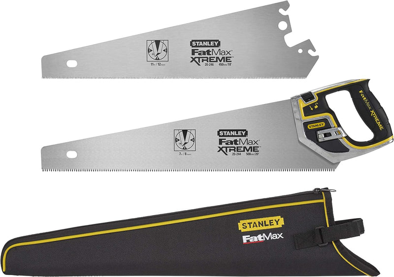 Stanley FatMax Pro Instantchange Sägen Set (unbeschichtet, feine und grobe Zahnung, 450-500 mm Länge