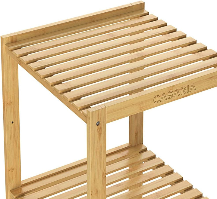 Casaria® Badezimmer Regal Bambus 5 Ablagen Belastbarkeit 40kg 140x33cm Bad Küche Kinderzimmer Wohnzi