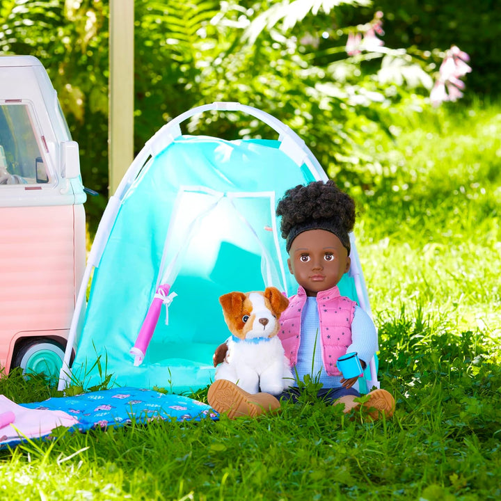 Our Generation – Camping-Set – Zelt & Schlafsack – 46 cm Puppenzubehör – Rollenspiel – Spielzeug für