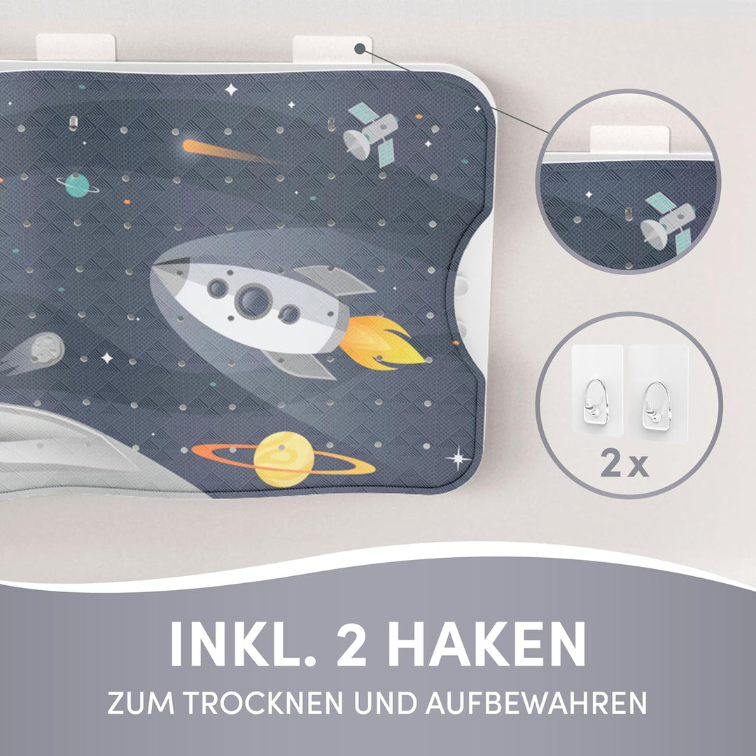 avakido® Badewannenmatte Kinder rutschfest - Inklusive 2 Haken zum Aufhängen - Badematte Kinder 100%