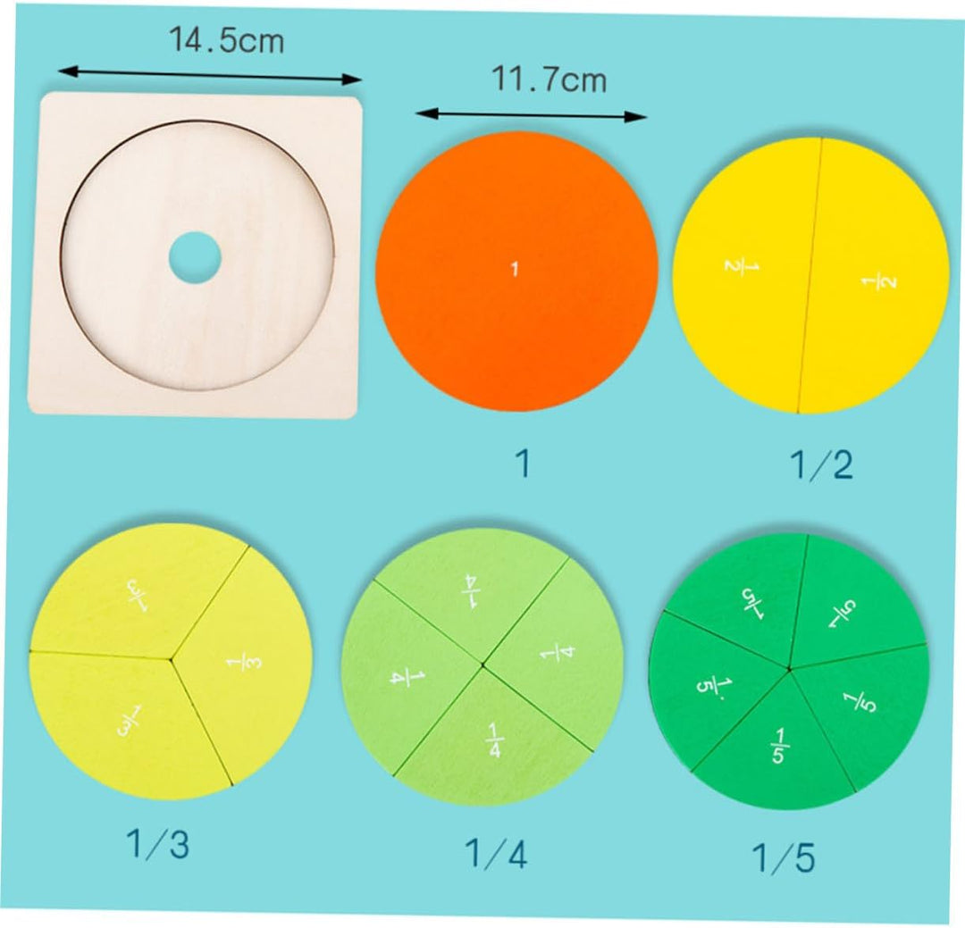 UPKOCH Buntes Lernset Holz Bruchkreis Puzzle Mathe Lehrmittel Bruchrechnung Visuelle Lernhilfe