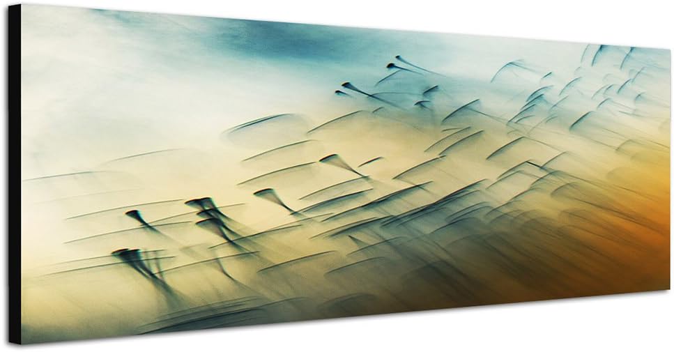 Paul Sinus Art Panoramabild auf Leinwand und Keilrahmen 150x50cm Hintergrund abstrakt verschwommen