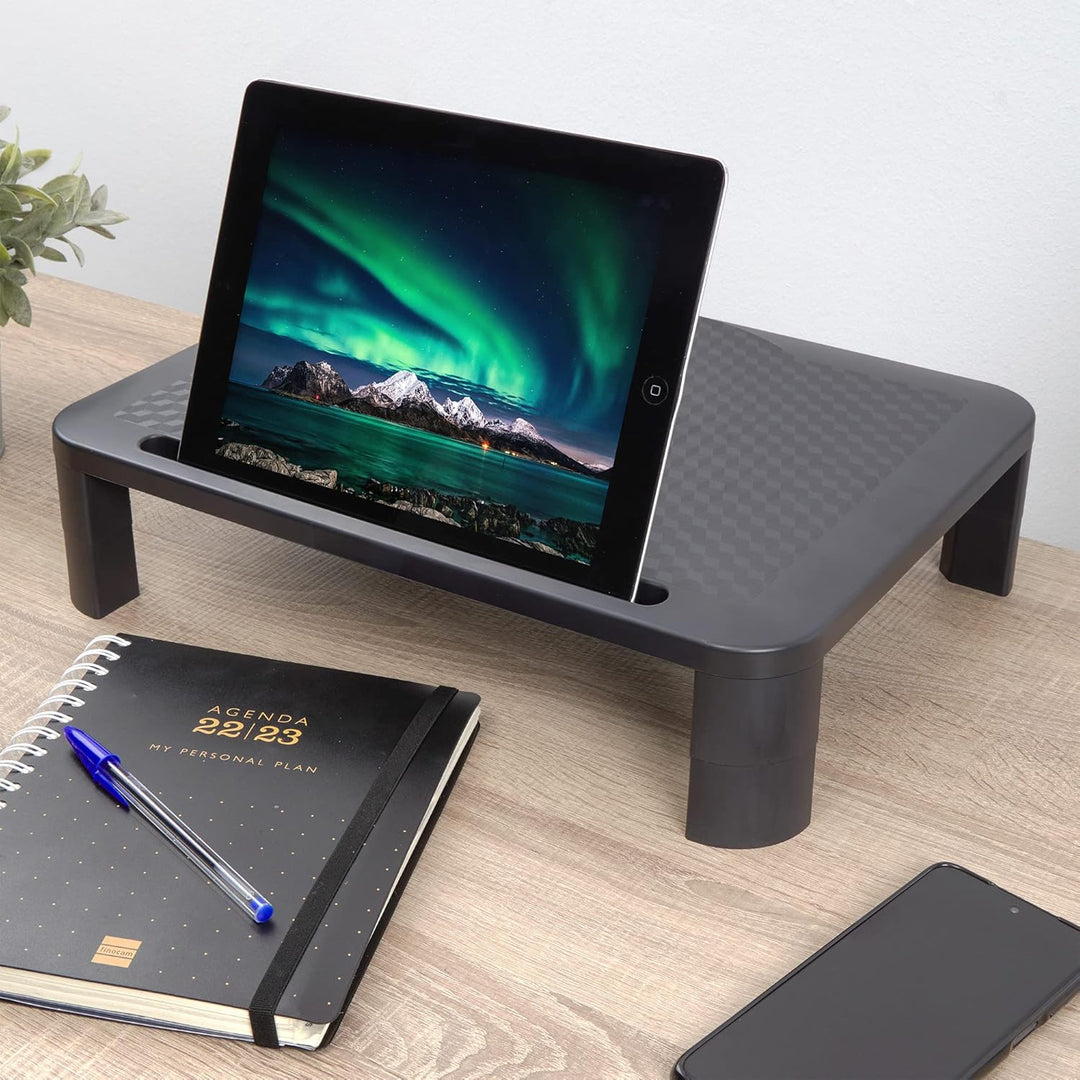 STEY ACCESORIOS Monitorständer, höhenverstellbarer Computer- und Laptop-Bildschirmständer mit abnehm