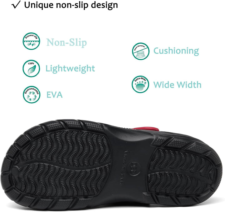 Unisex Clogs Pantoletten Sommer Hausschuhe Strand Sandalen Gartenschuhe mit Fussbett aus Weichem 40/