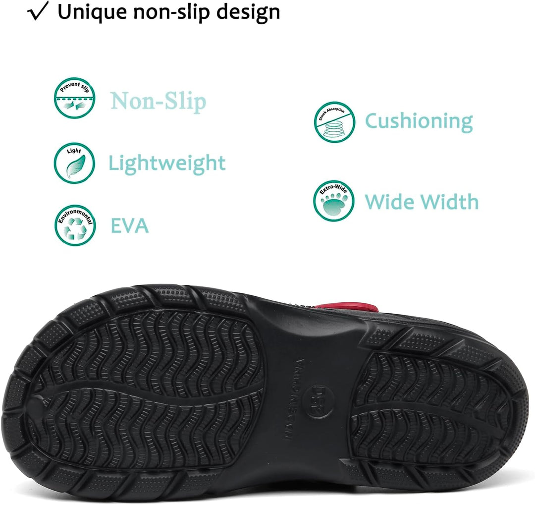 Unisex Clogs Pantoletten Sommer Hausschuhe Strand Sandalen Gartenschuhe mit Fussbett aus Weichem 36/
