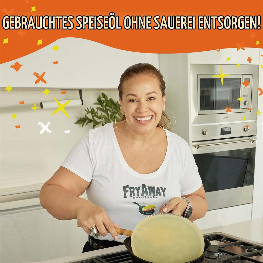 FryAway Super Fry Speiseöl-Verfestigungspulver, 100% pflanzlich, Altöl-Entsorgung, verfestigt bis zu