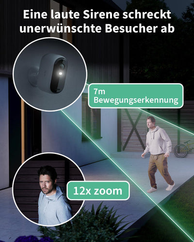 Arlo Essential 2 XL Batterie 2K Überwachungskamera Aussen WLAN, Kabellos, 2K HD Video, Farbnachtsich