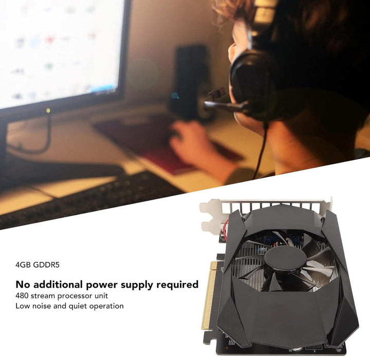 Yctze 4 GB GDDR5-Grafikkarte, 128 Bit für AMD für Radeon HD 7670, HDMI/DP/DVI-Schnittstelle, Unterst