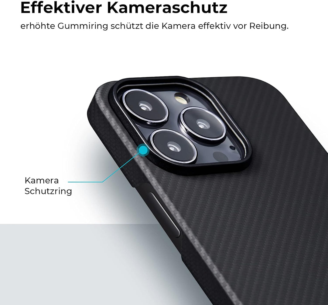 pitaka Ultradünne Hülle für iPhone 13 Pro Max Leichte Handyhülle aus 600D Aramidfaser Kratzfeste und