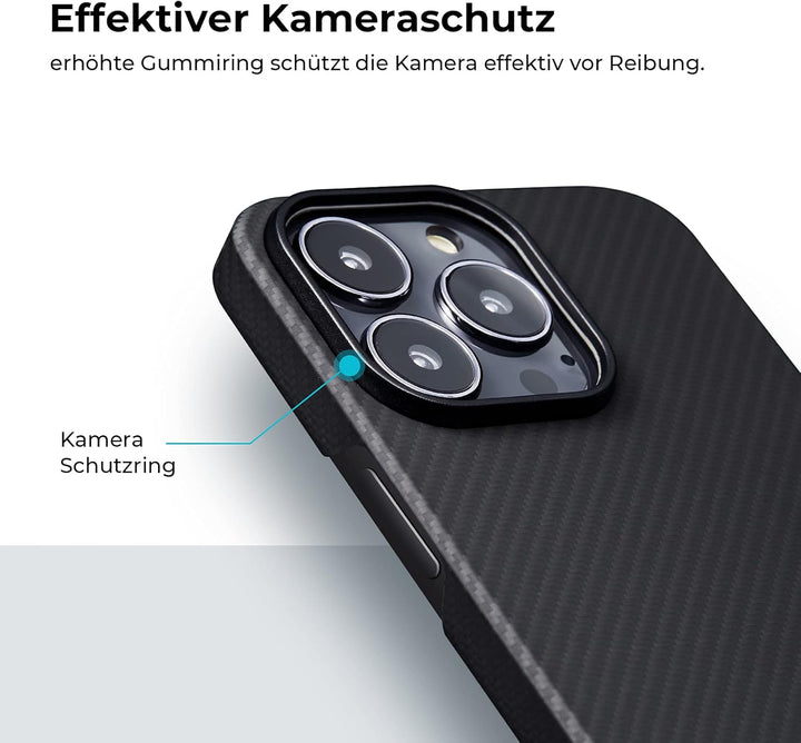pitaka Ultradünne Hülle für iPhone 13 Pro Max Leichte Handyhülle aus 600D Aramidfaser Kratzfeste und