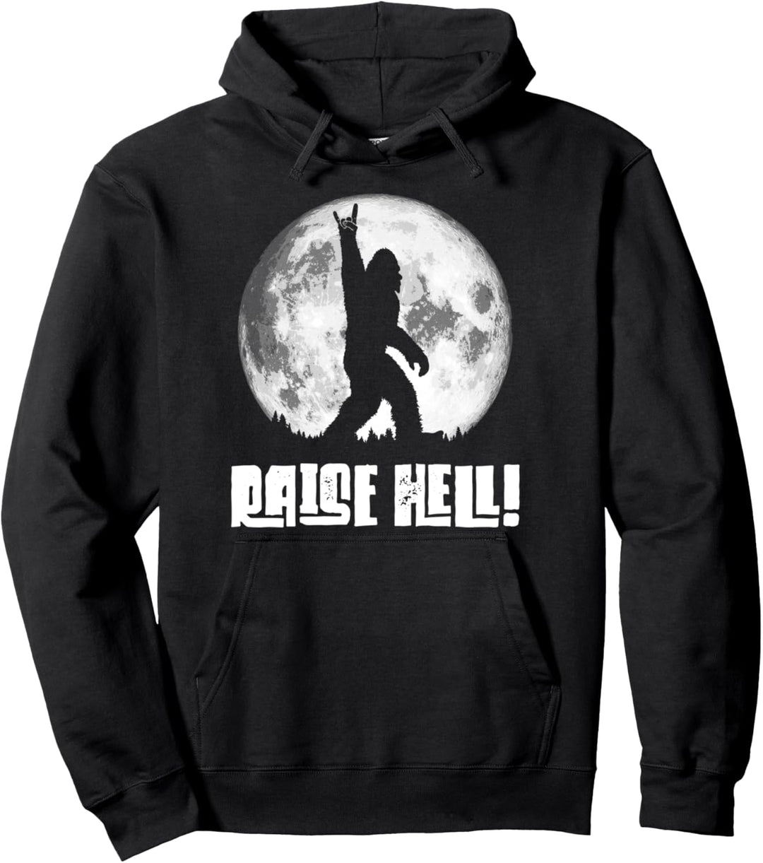 Raise Hell! Rock n' Roll Bigfoot Night Stroll & Moon Pullover Hoodie