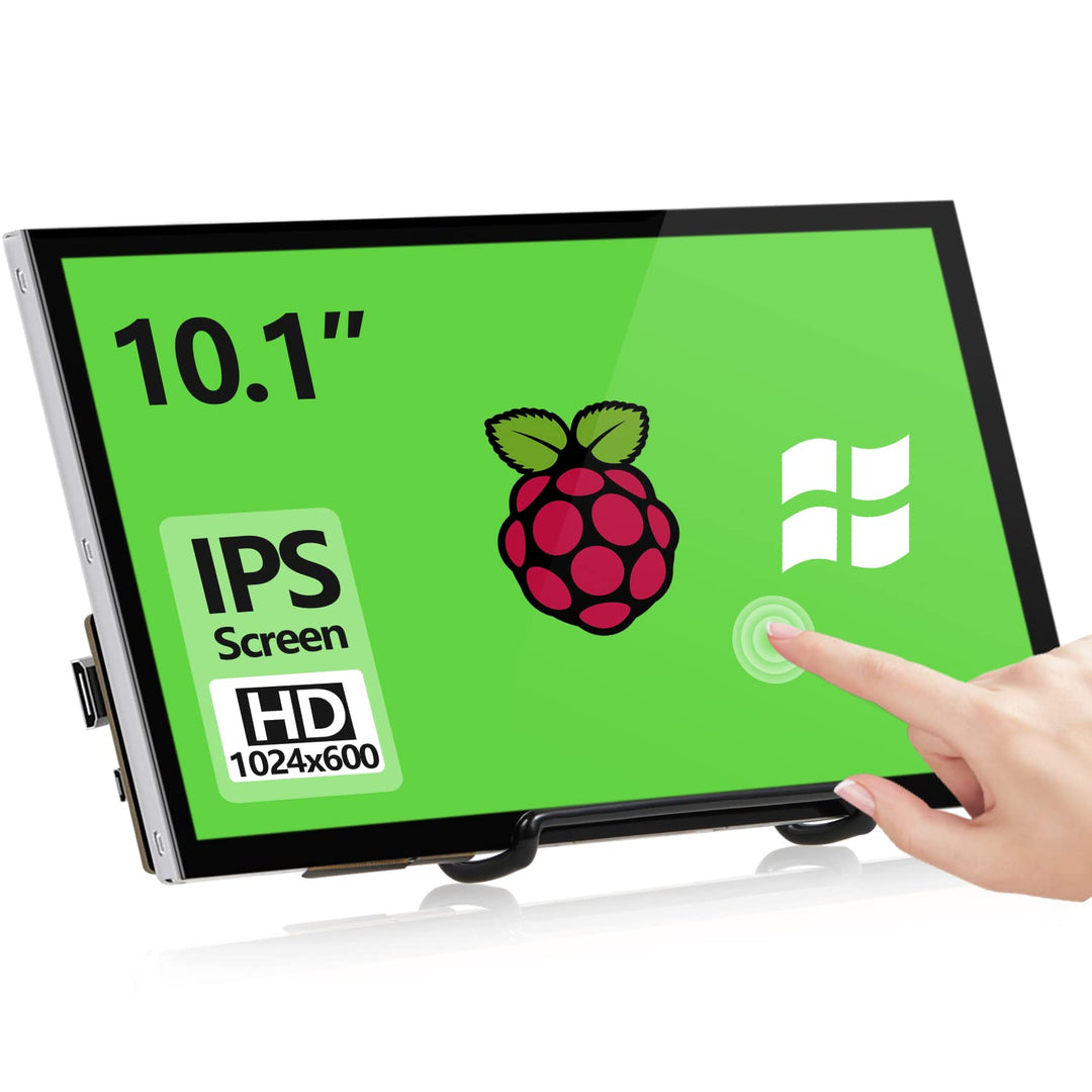 HAMTYSAN Raspberry Pi Touch Screen, 10.1 Zoll Bildschirm 1024x600 Kleiner tragbarer HDMI IPS Monitor