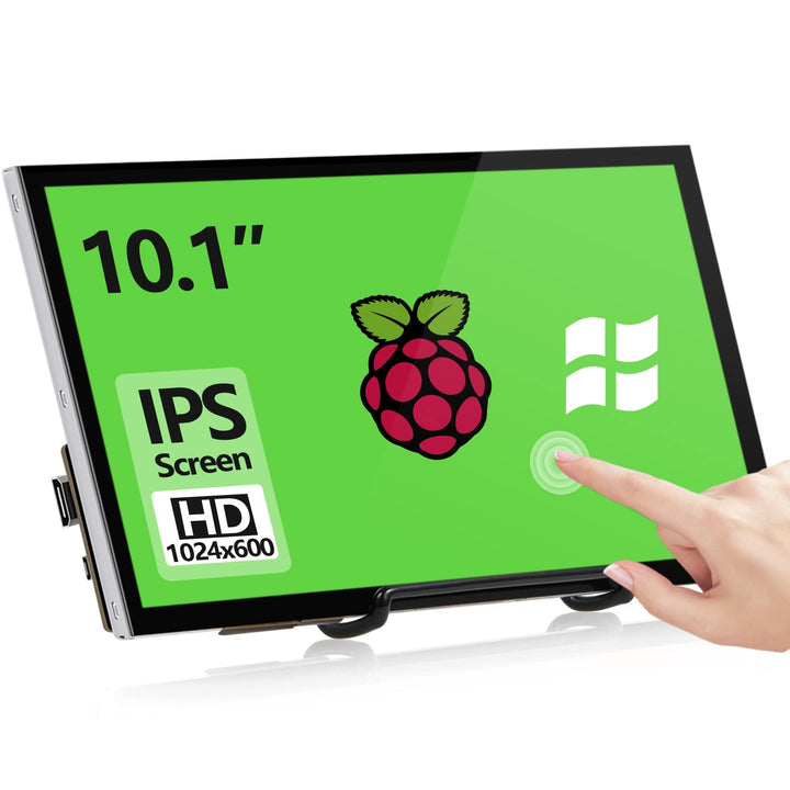 HAMTYSAN Raspberry Pi Touch Screen, 10.1 Zoll Bildschirm 1024x600 Kleiner tragbarer HDMI IPS Monitor
