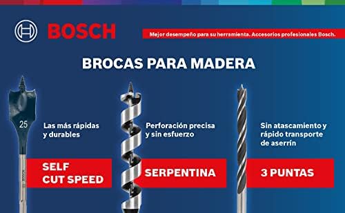 BOSCH Daredevil DSB5010 Standard Spaten-Bit-Set mit Vollkegelgewinde und Spurritze, Blau, 10-teilig