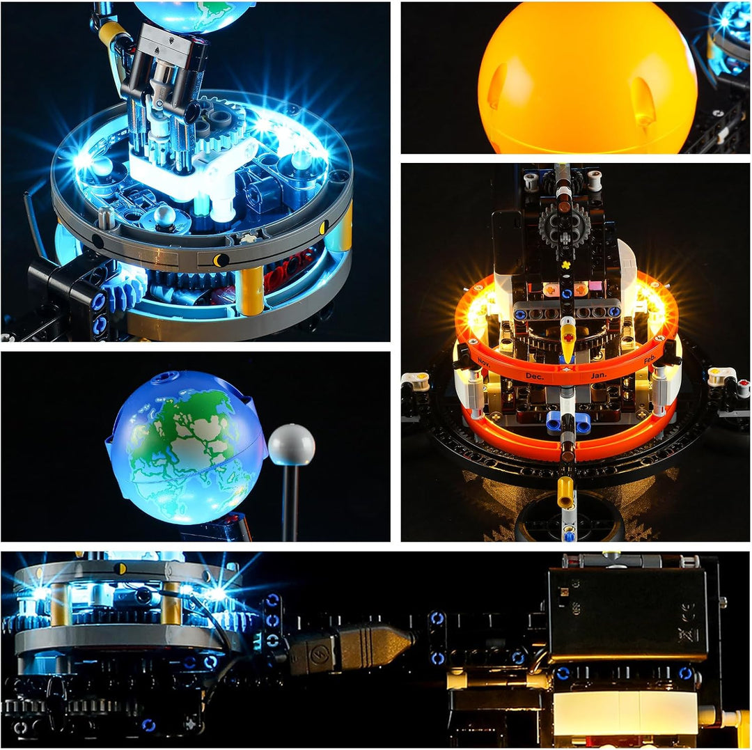 YEABRICKS LED Licht für Lego-42179 Technic Sonne Erde Mond Modell Bausteine Modell (Lego set nicht e