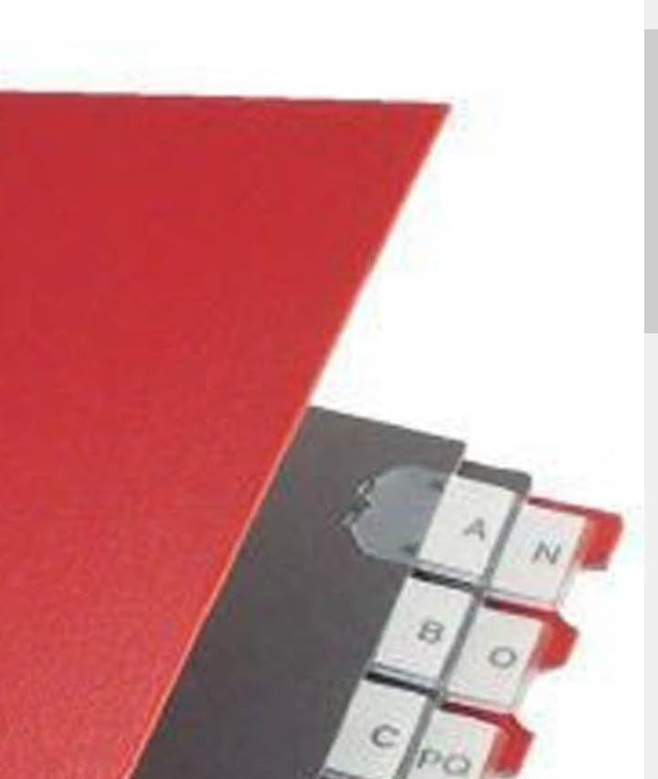 Leitz Pultordner (A4, 24 Fächer, 24 Plastik-Buchstaben-Taben, Kunststoff) Rot 24 Fächer Rot Single,